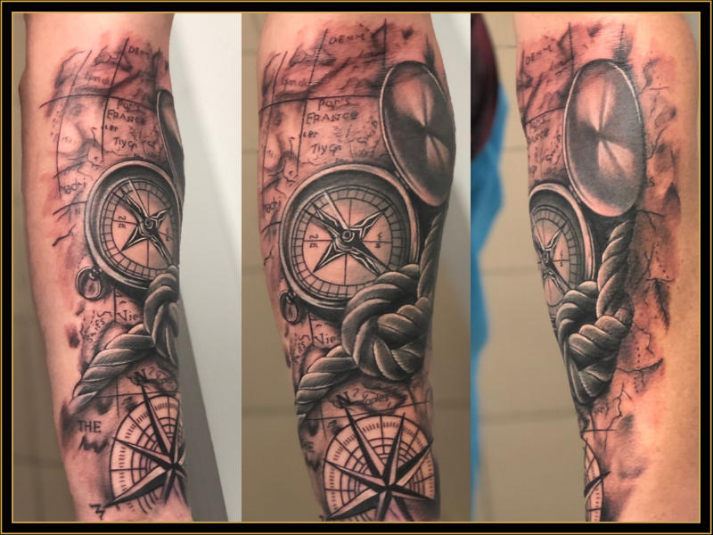 Compass tattoo