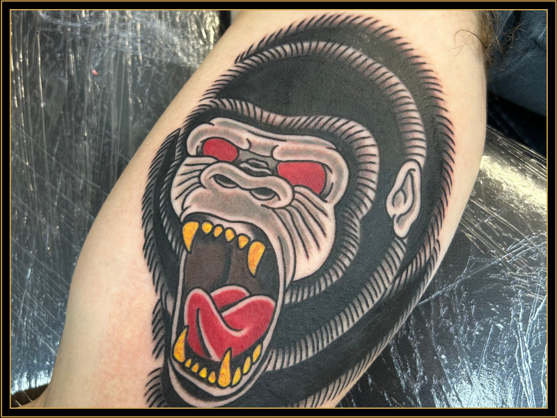 traditional gorilla tattoo