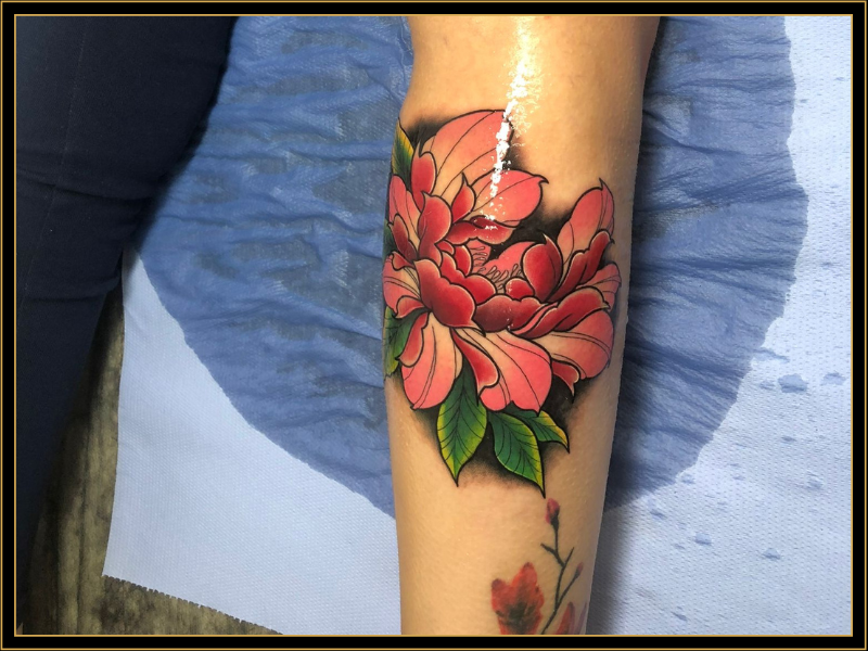 color tattoo flowers