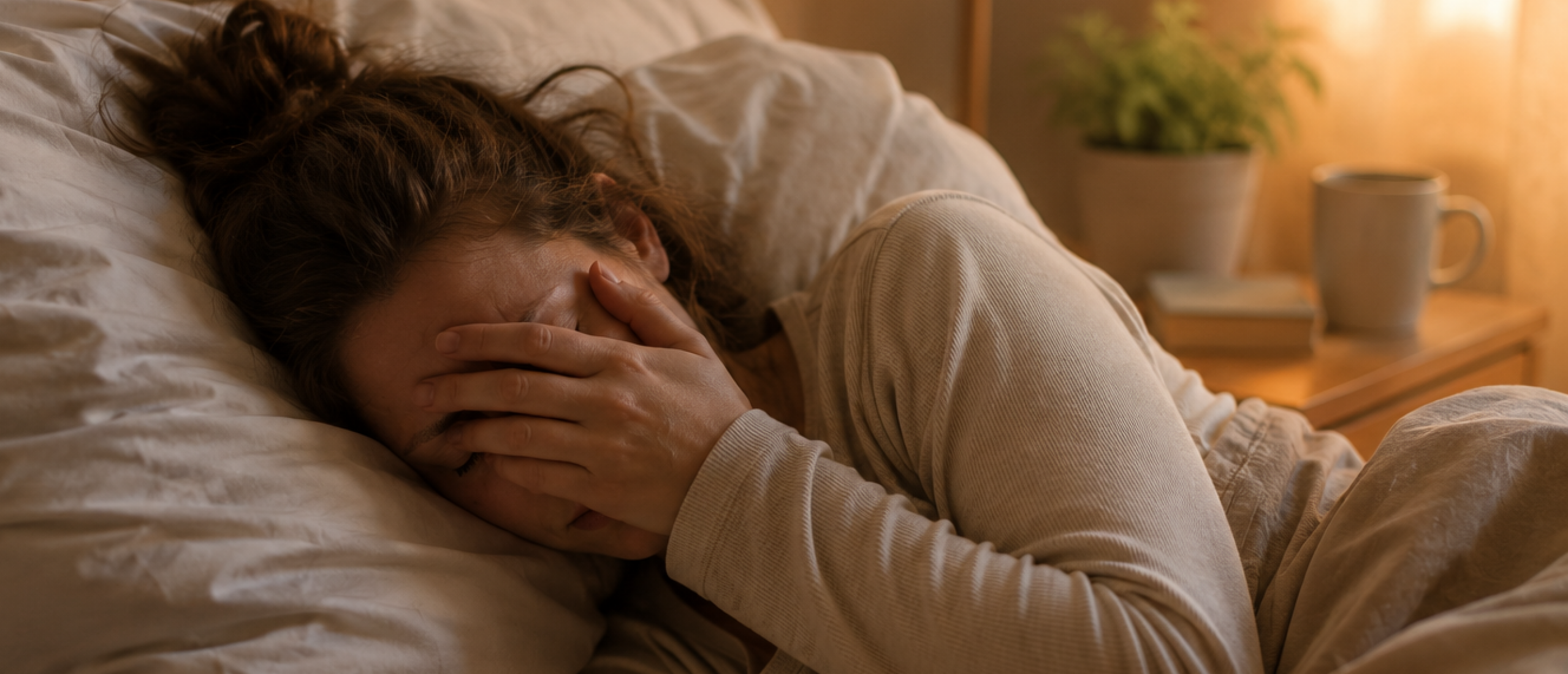 Vrouw moe na slapen Vrouw moe na slapen