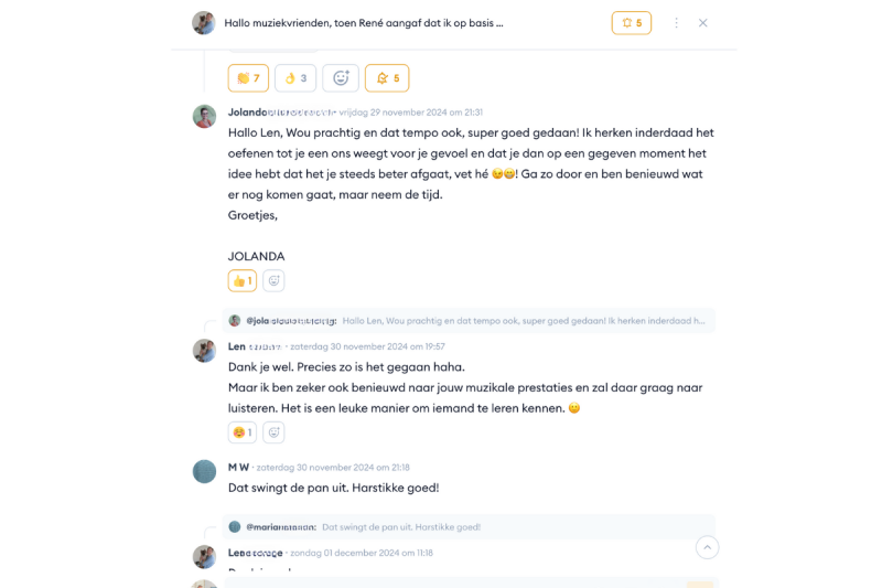 Online besloten interactieve Piano Community Pianoles van Rene