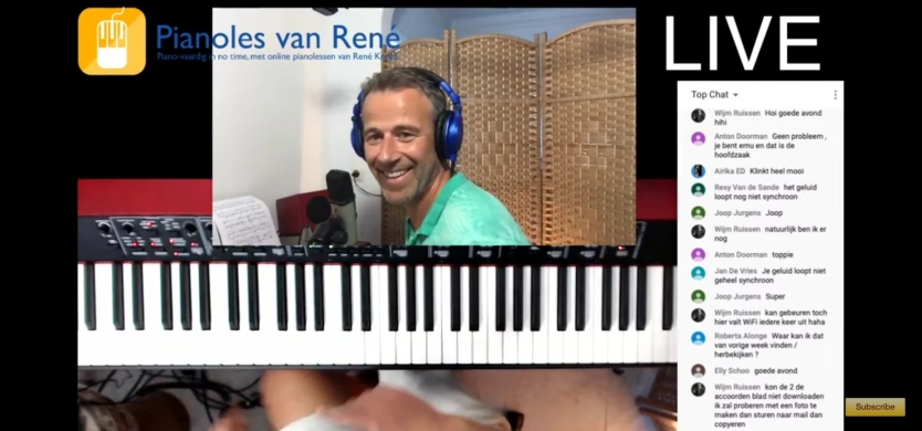 live pianoles tijdens Corona