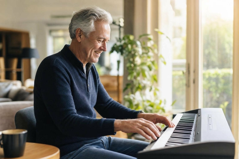 Piano leren spelen op oudere leeftijd is niet alleen mogelijk, maar ook goed voor je hersenen