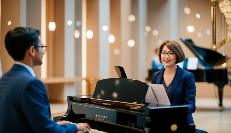 pianoles volgen bij een instelling