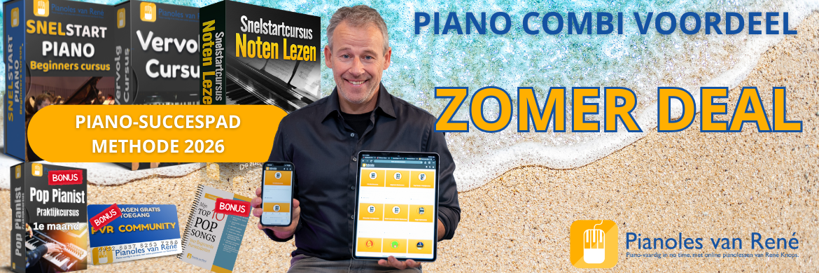 Piano Succespad Methode Zomerdeal met Pianoles van Rene Piano Succespad Methode Zomerdeal