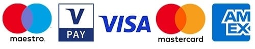 maestro, vpay, visa, mastercard en amex logo's
