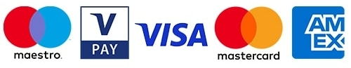 maestro, vpay, visa, mastercard en amex logo's