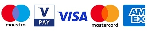 maestro, vpay, visa, mastercard en amex logo's