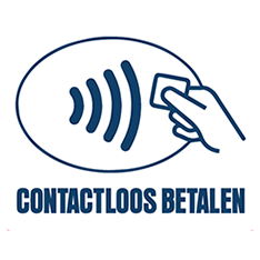 NFC logo met contactloos betalen tekst eronder