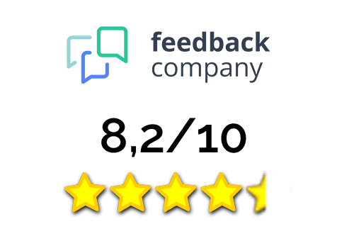 8,2 uit 10 score van feedback company