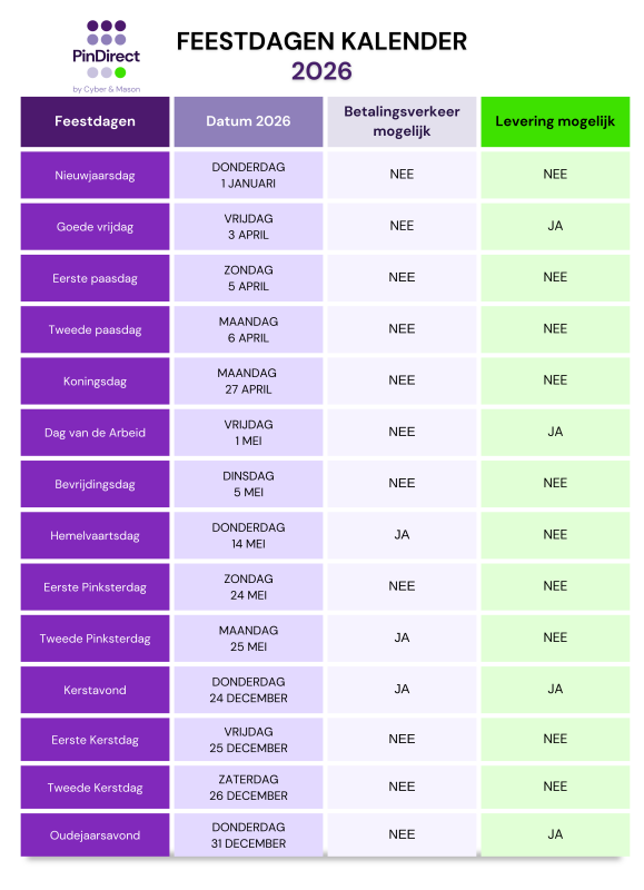 Feestdagen kalender 2026