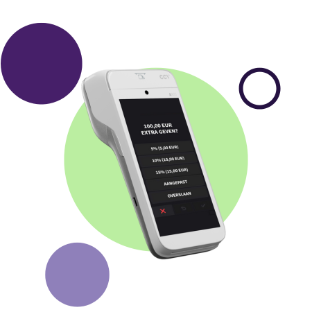 Fooi pinnen op een CCV Mobile A920