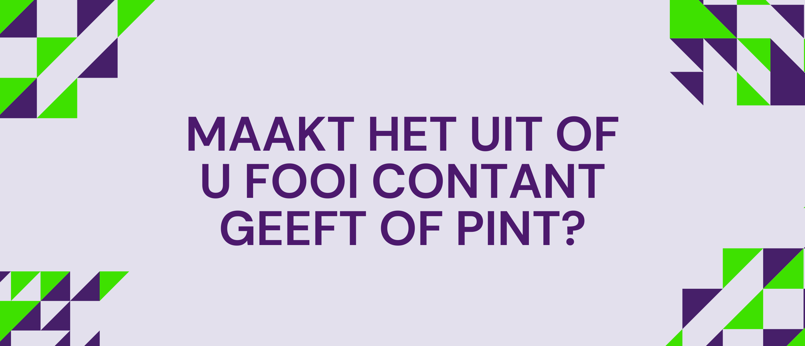 Maakt het uit of u fooi contant geeft of pint?