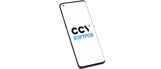 Een telefoon met CCV SoftPOS erop