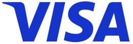 VISA in blauwe letters