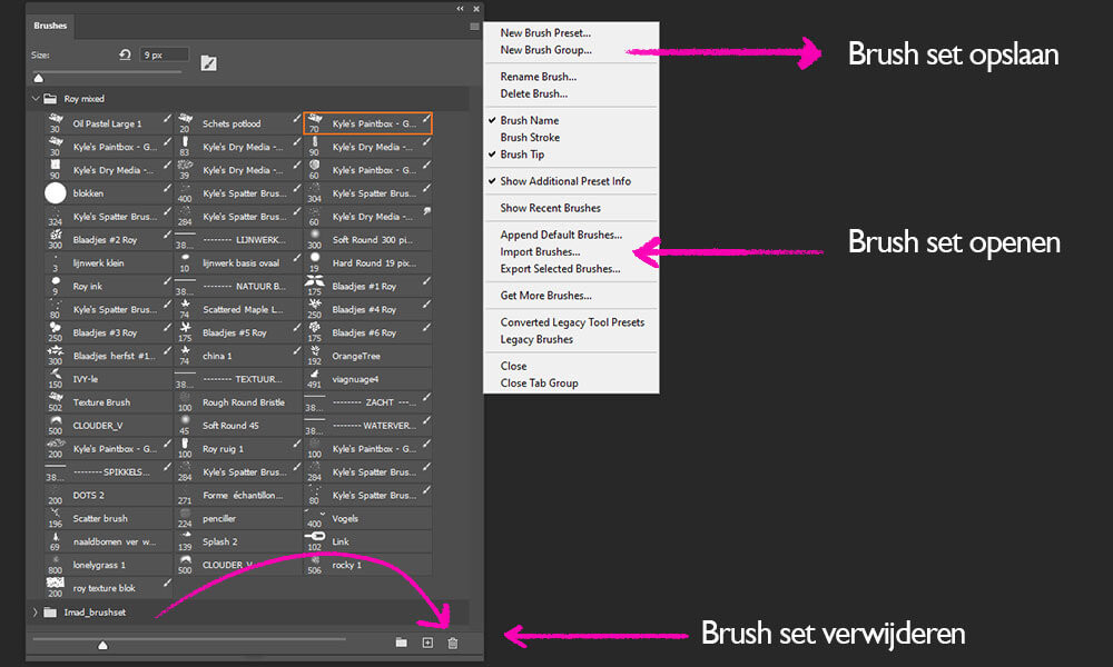 Photoshop tip: ruim je brushes op Photoshop tip: ruim je brushes op