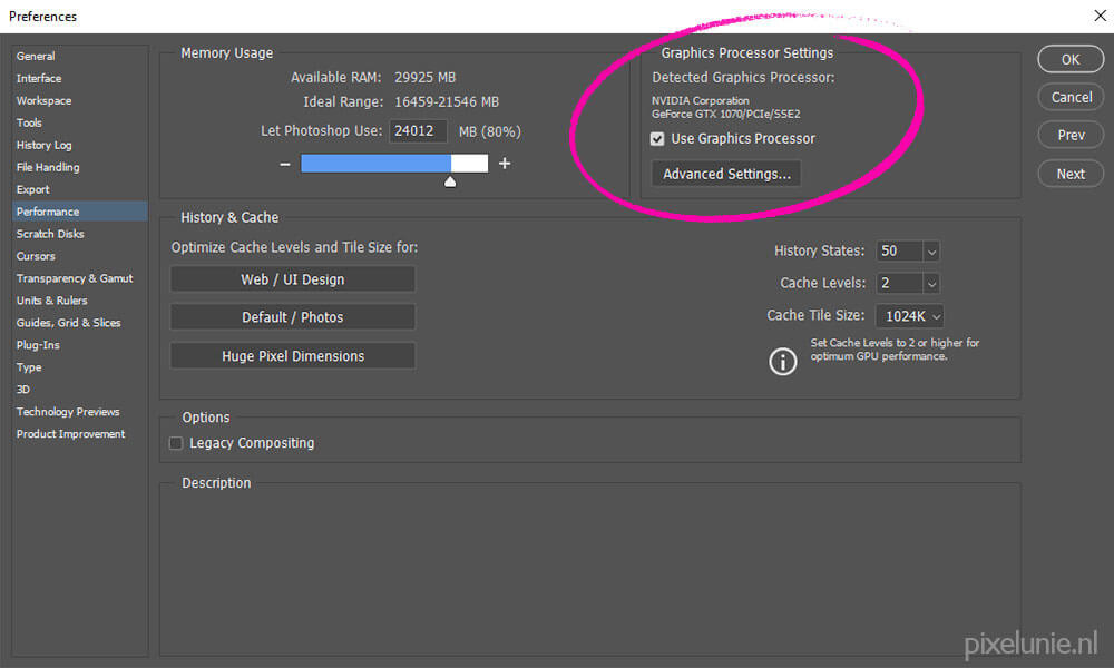 Videokaart in Photoshop Videokaart in Photoshop
