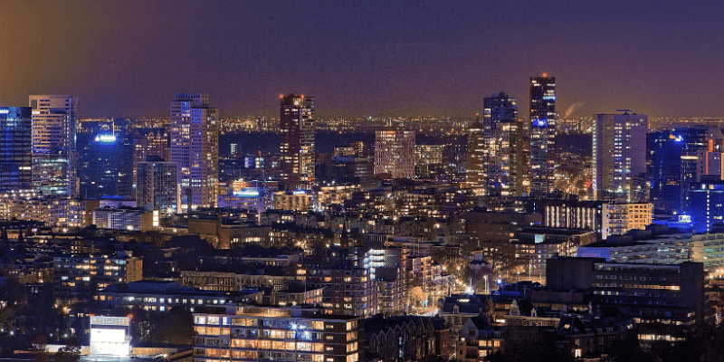 Rotterdam skyline nacht