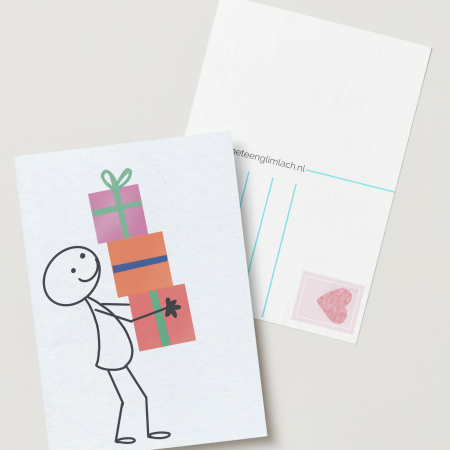 Wenskaart Robin met cadeautjes