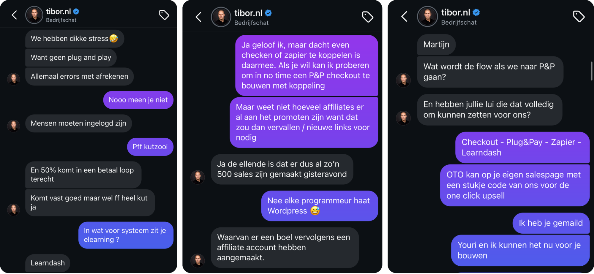 Chat Martijn x Tibor tijdens lancering Het Antivirus