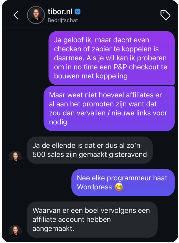 Chat Martijn x Tibor tijdens lancering Het Antivirus