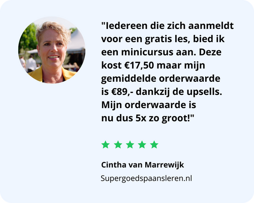 Cintha van Marrewijk orderwaarde 5x zo groot