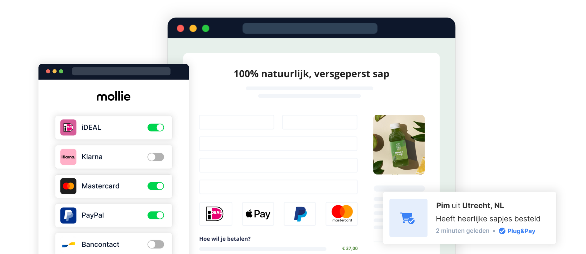 Mollie betaalprovider integratie met Plug&Pay