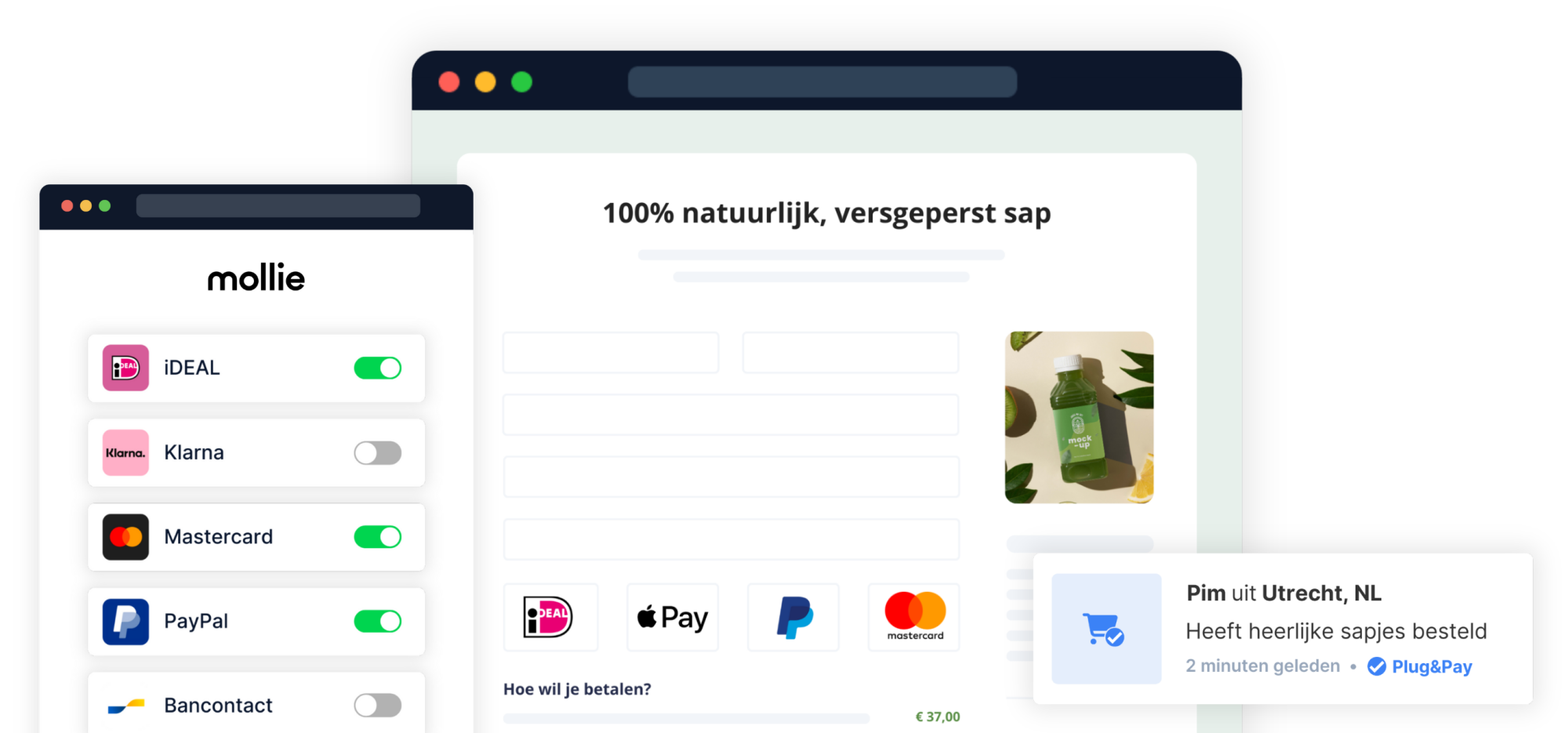 Mollie betaalprovider integratie met Plug&Pay