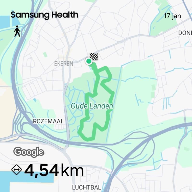 De wandelroute door de Oude Landen en het Veltwijckpark: 4,5 km
