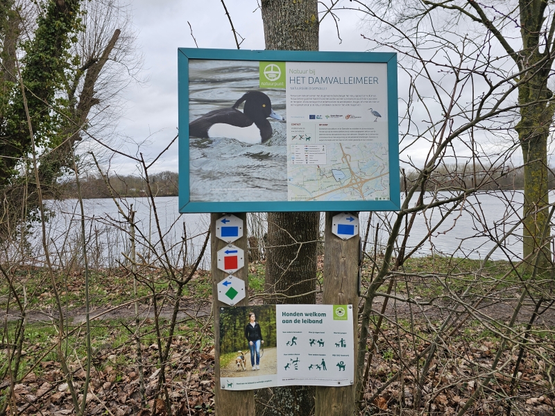 Het Damvalleimeer in Destelbergen rode wandelroute met hond