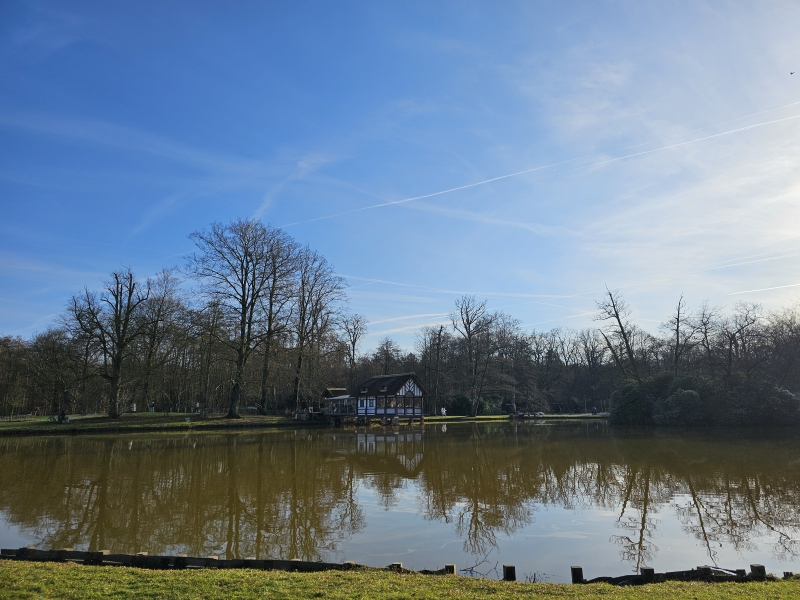 Wandeling rond de vijver in het park van Brasschaat