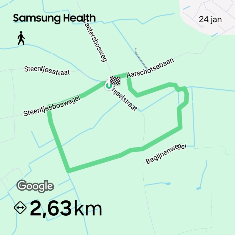Wandelroute van 2,63 km door het Steentjesbos in Boortmeerbeek, Vlaams-Brabant met hond