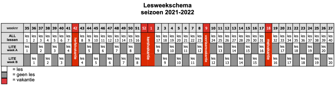 lesweekschema 21-22 lesweekschema 21-22