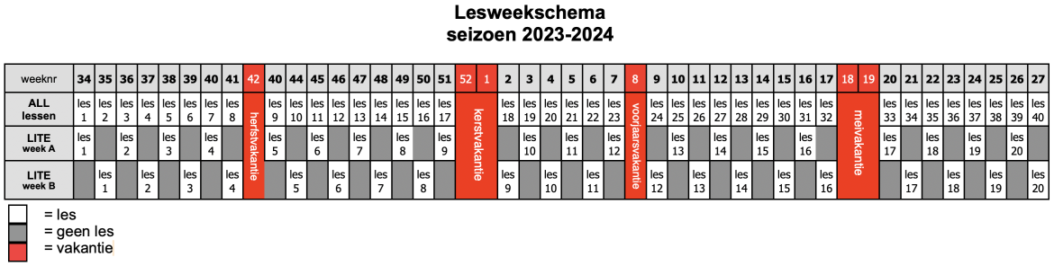 Lesweekschema 2023-2024 Novae Popschool