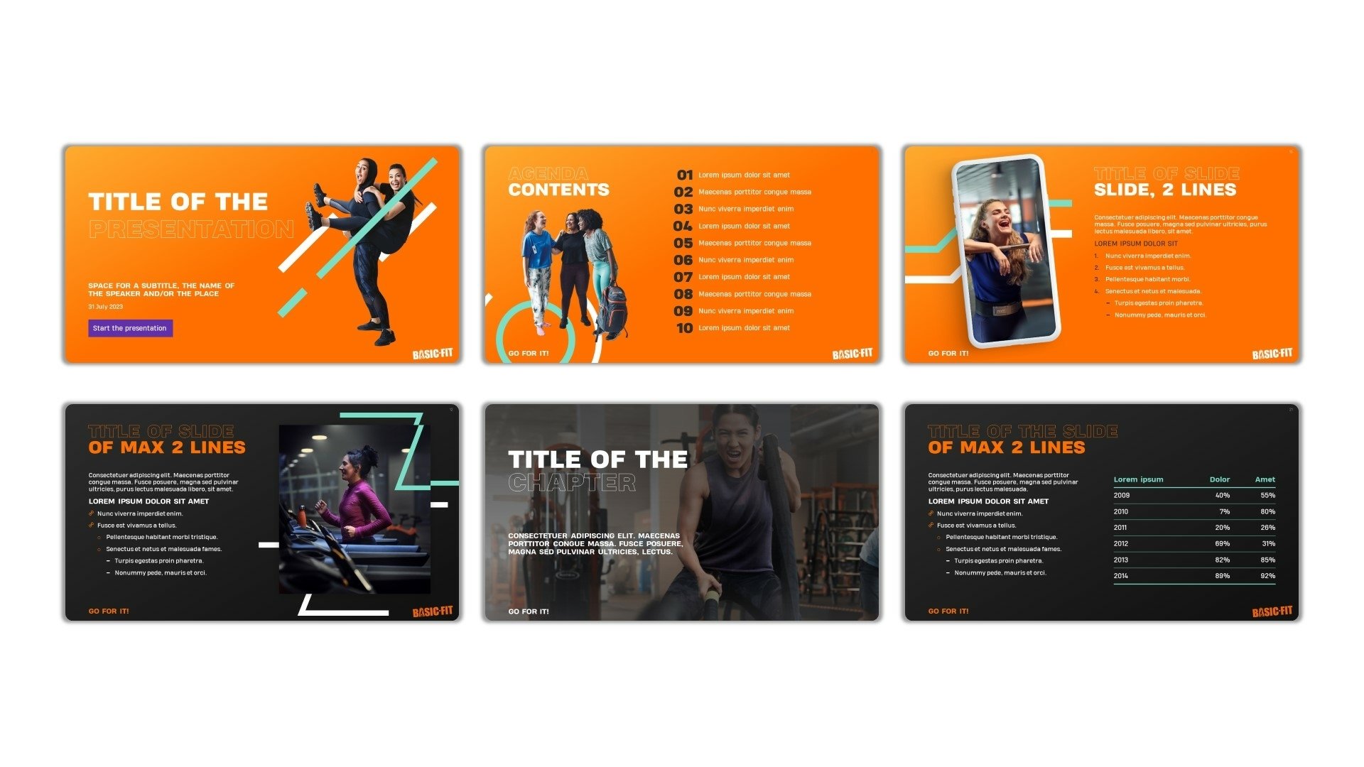 PowerPoint template voor Basic-Fit