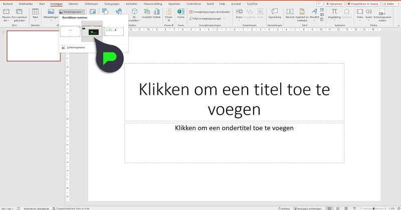 Een schermafbeelding maken in PowerPoint