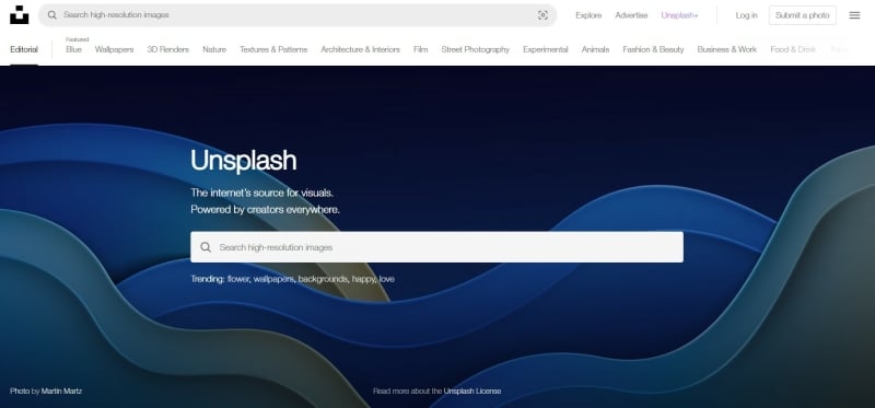 Unsplash website voor perfecte stockfoto's