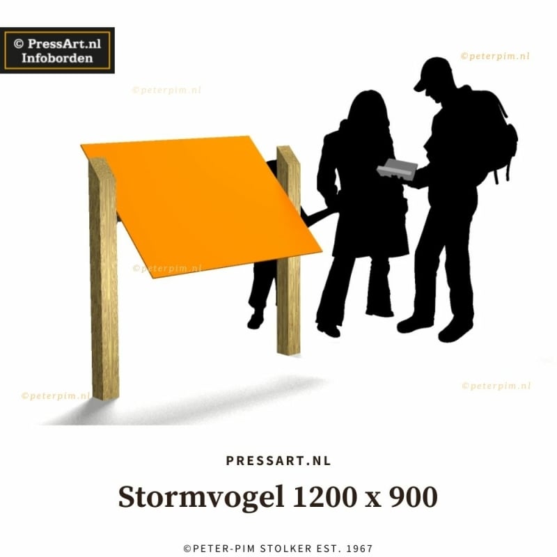 Stormvogel een groot formaat lessenaars informatiebord voor natuur organisaties