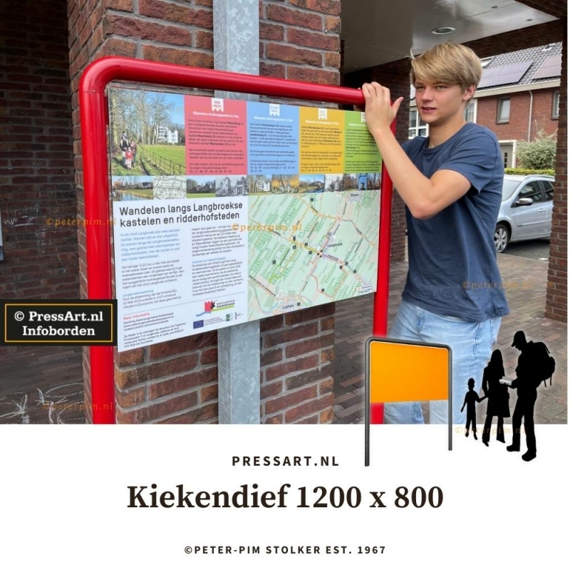 Stevig fietsroute bord voor buiten