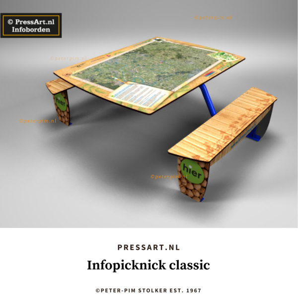 infopicknick classic een perfecte picknicktafel met informatiepaneel
