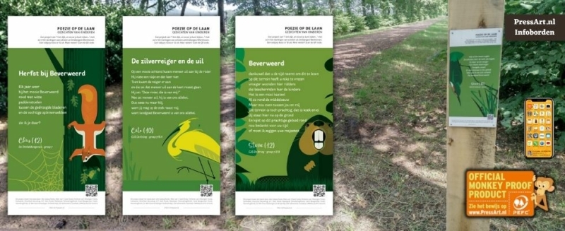 duurzame infoborden gemaakt van houit en 10 jaar kleurechtheidsgarantie