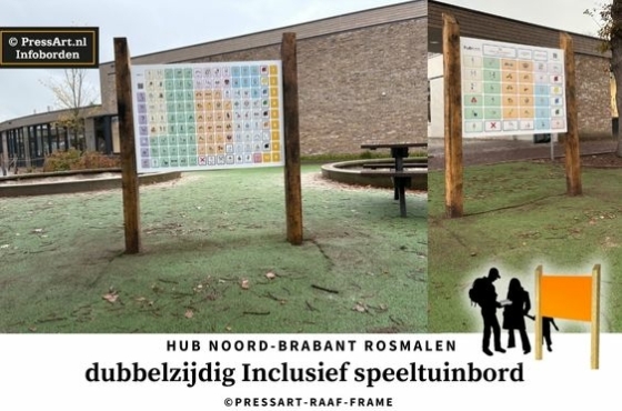 Dubbelzijdig infobord met SymbolStix-illustraties