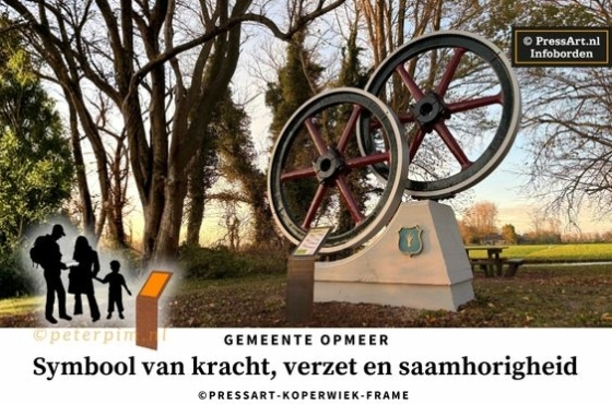 Infobord over Graaf Willem II bij kunstwerk in Hoogwoud, gemeente Opmeer