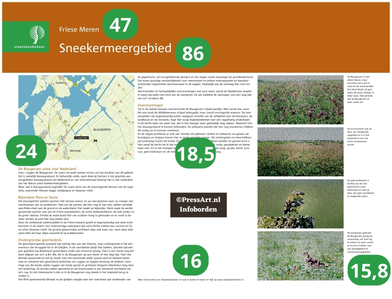 hoe groot een tekst titel looptekst of bijschrift moet zijn van je informatiepaneel van staatsbosbeheer