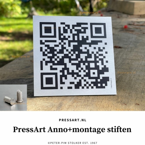 PressArt Anno montage stiften qr-code bordje voor buiten