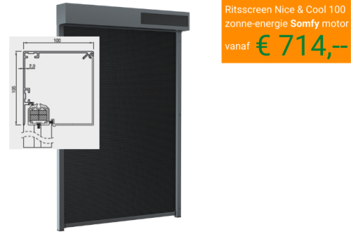 Ritsscreens van prima zonwering type Ritsscreen Nice & Cool 100 zonne-energie