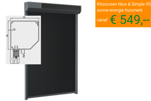 Ritsscreens van prima zonwering type Ritsscreen Nice & Simple 95 zonne-energie