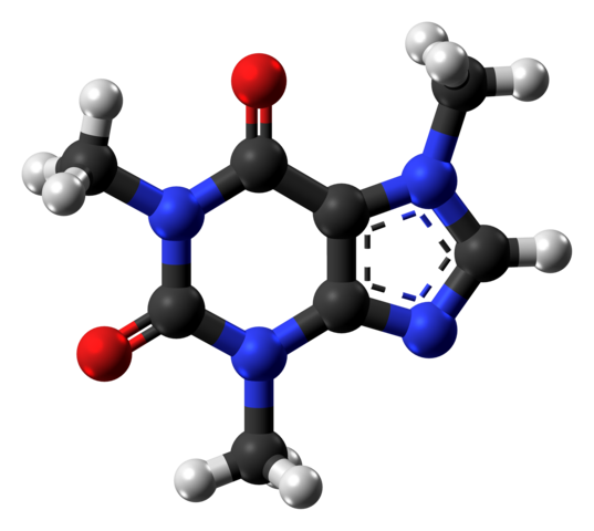 De ruimtelijke structuur van cafeïne De ruimtelijke structuur van cafeïne