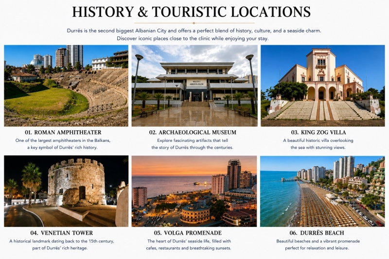 Medical tourism in Durrës allows you to combine professional treatment with a comfortable recovery experience by the sea, surrounded by culture, history, and a welcoming atmosphere.