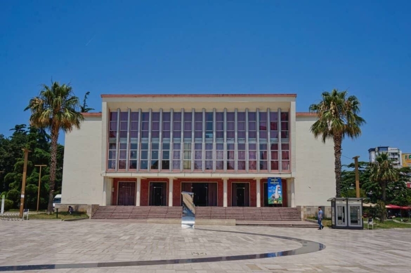 The Aleksandër Moisiu Theatre in Durrës, Albania, one of the country's oldest professional theatres, featured in our Durrës City Guide.